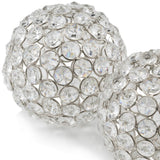 4" Silver Faux Crystal and Silver Decorative Orb Tabletop Sculpture - Homeroots