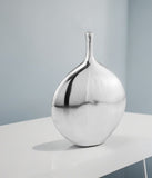 16" Silver Aluminum Tulip Table Vase - Homeroots