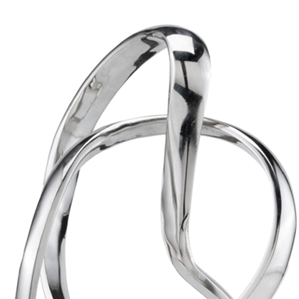 18" Silver and White Marble and Aluminum Sculpture - Homeroots - Flyclothing LLC
