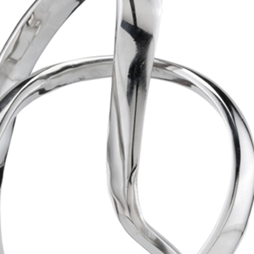 18" Silver and White Marble and Aluminum Sculpture - Homeroots - Flyclothing LLC