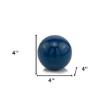 4" X 4" X 4" Blue Aluminum Classic Sphere - Homeroots