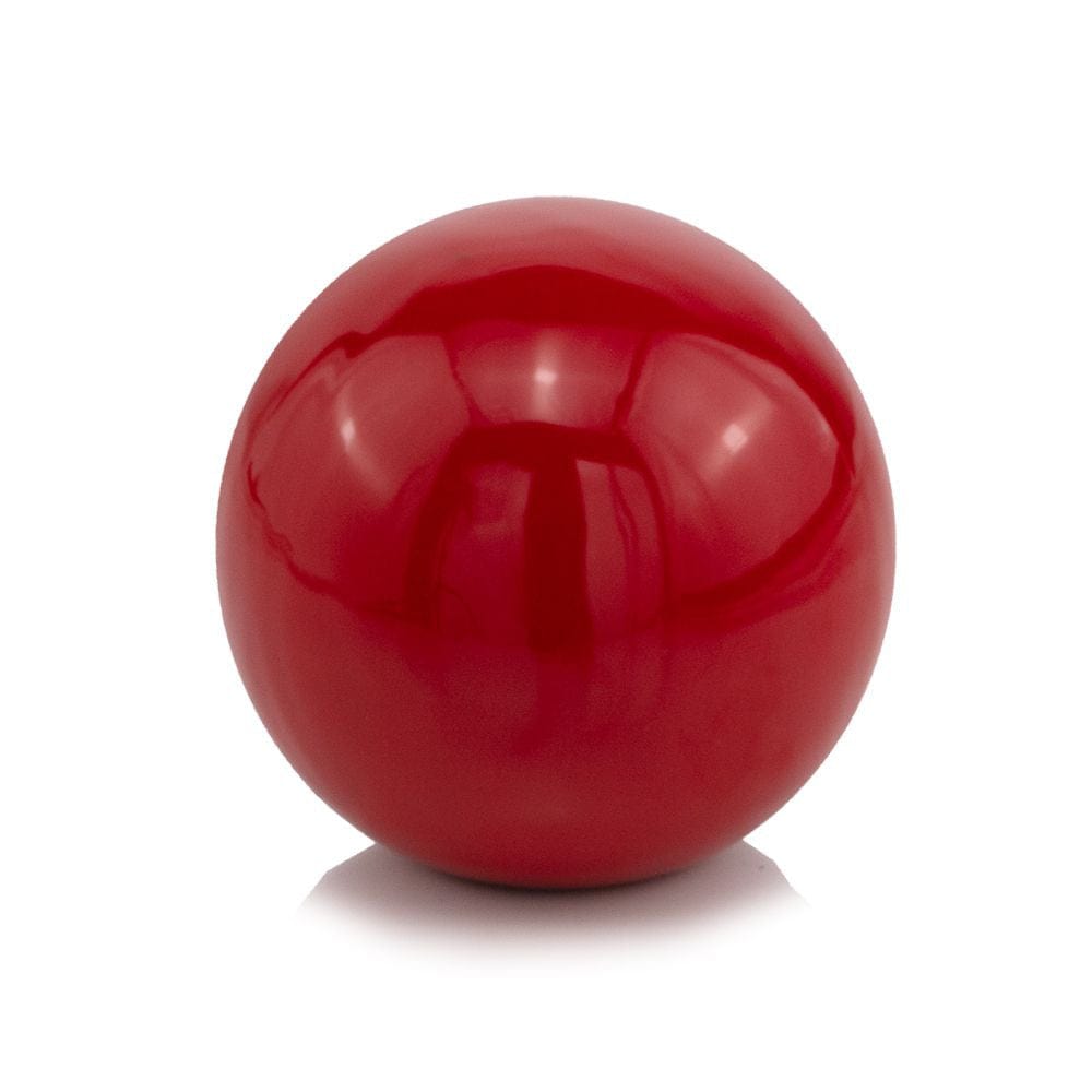 4" X 4" X 4" Red Aluminum Poppy Sphere - Homeroots