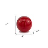 4" X 4" X 4" Red Aluminum Poppy Sphere - Homeroots