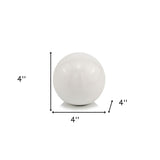 4" X 4" X 4" White Aluminum Sphere - Homeroots