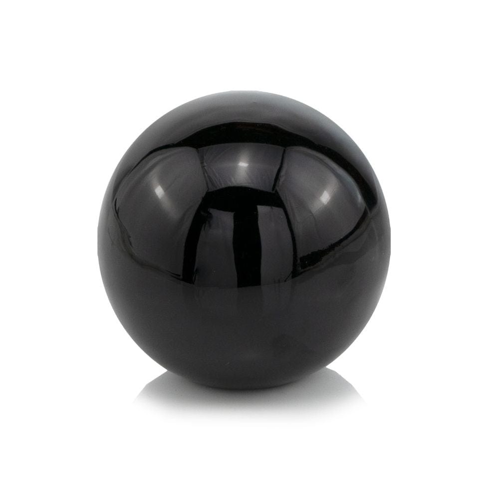 4" Black Aluminum Decorative Orb Tabletop Sculpture - Homeroots