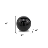 4" Black Aluminum Decorative Orb Tabletop Sculpture - Homeroots