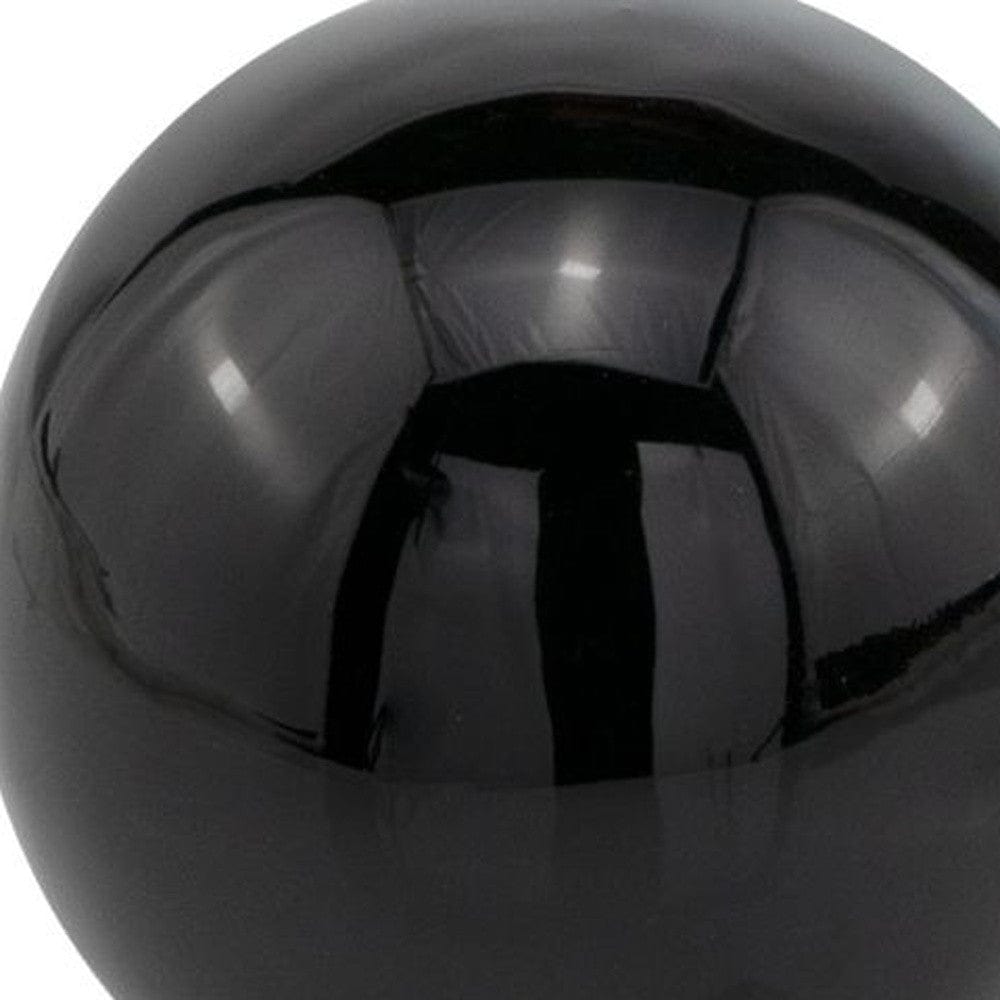 4" Black Aluminum Decorative Orb Tabletop Sculpture - Homeroots
