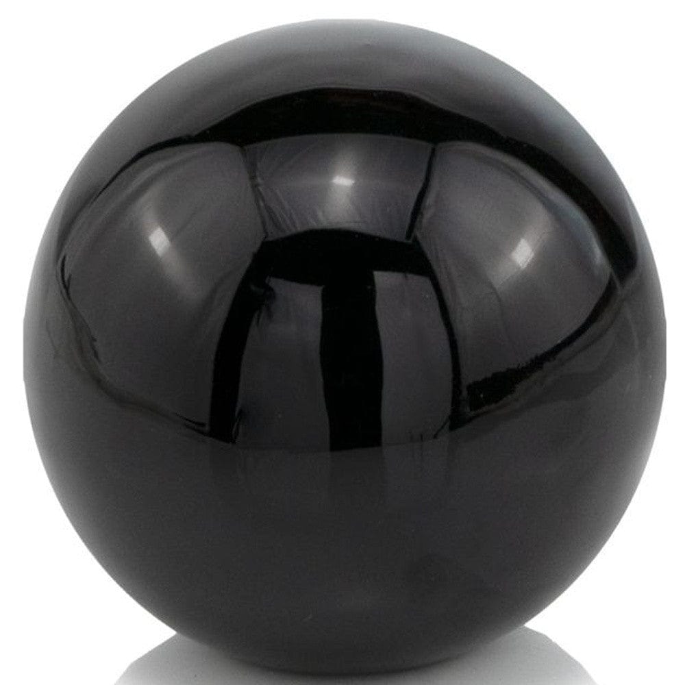 4" Black Aluminum Decorative Orb Tabletop Sculpture - Homeroots