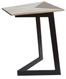 28" Black And Brown Solid Wood End Table - Homeroots