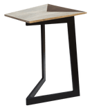 28" Black And Brown Solid Wood End Table - Homeroots