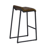 27 " Brown And Black Iron Backless Counter Height Bar Chair - Homeroots