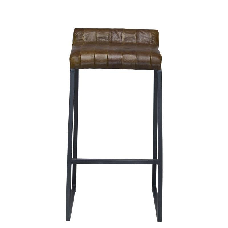 27 " Brown And Black Iron Backless Counter Height Bar Chair - Homeroots - Flyclothing LLC