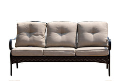 69" Beige Polyester Blend Settee With Black Legs - Homeroots