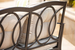 69" Beige Polyester Blend Settee With Black Legs - Homeroots