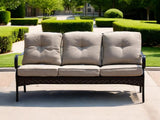 69" Beige Polyester Blend Settee With Black Legs - Homeroots