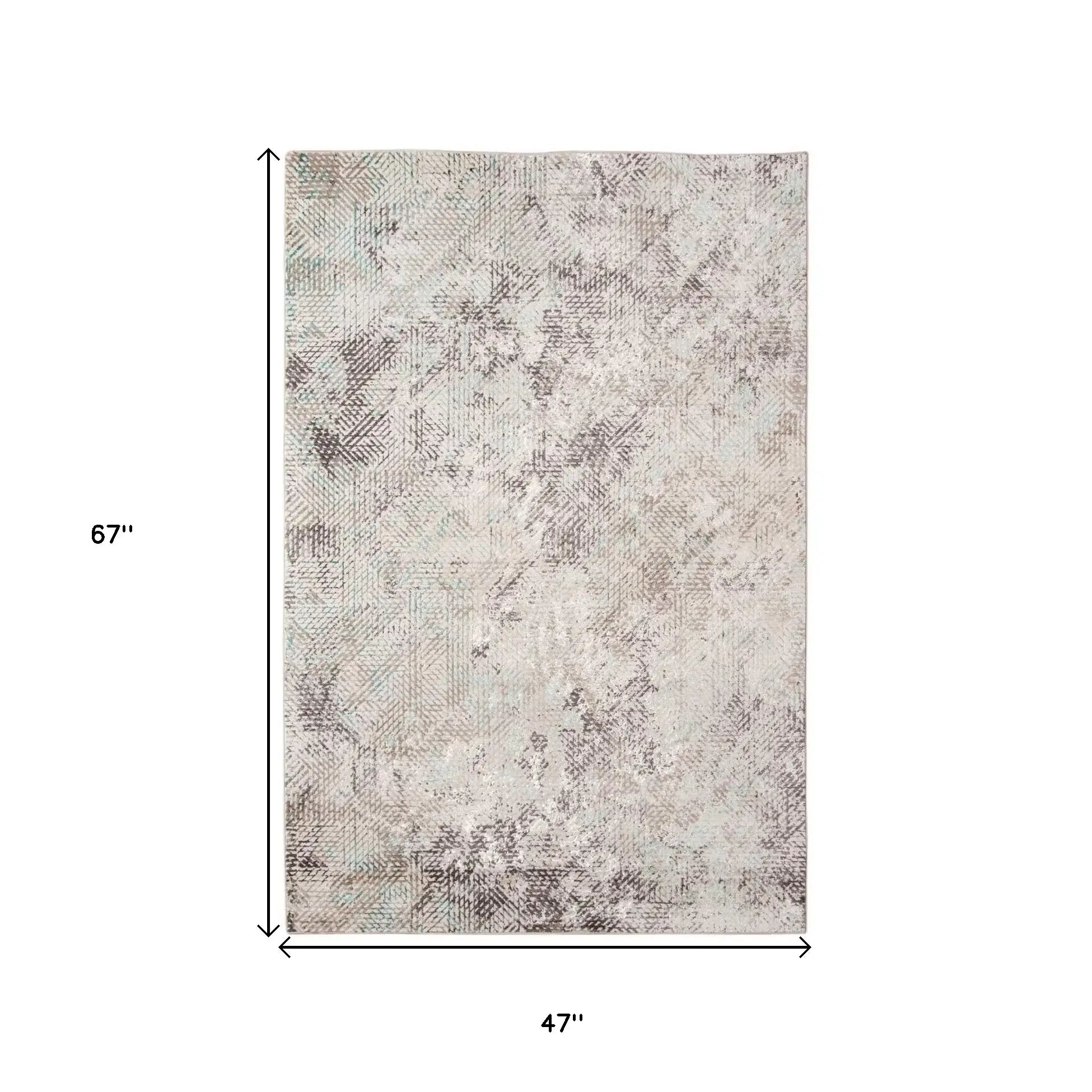 4' X 6' Gray and Black Abstract Power Loom Handmade Area Rug - Homeroots - Flyclothing LLC