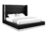 60 X 91 X 91 Black Faux Leather Bed King - Homeroots