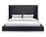 60 X 91 X 91 Black Faux Leather Bed King - Homeroots