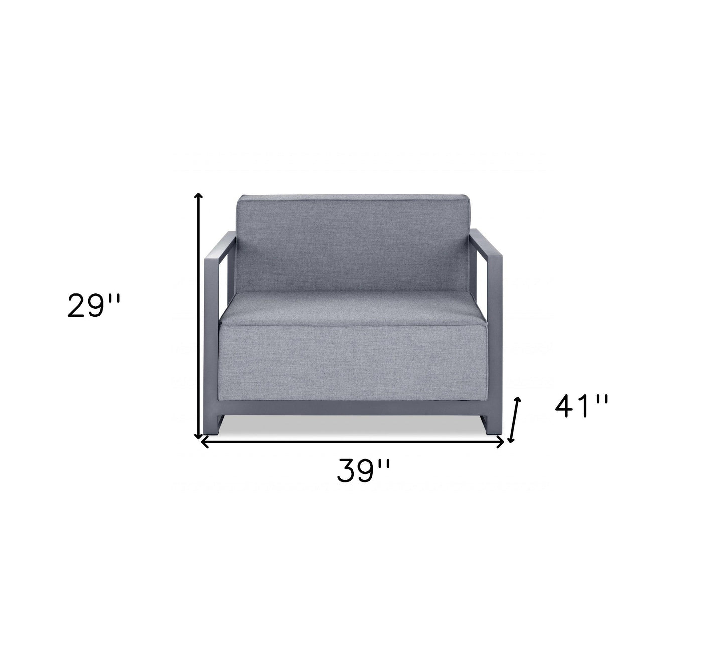 39" Gray Arm Chair - Homeroots - Flyclothing LLC