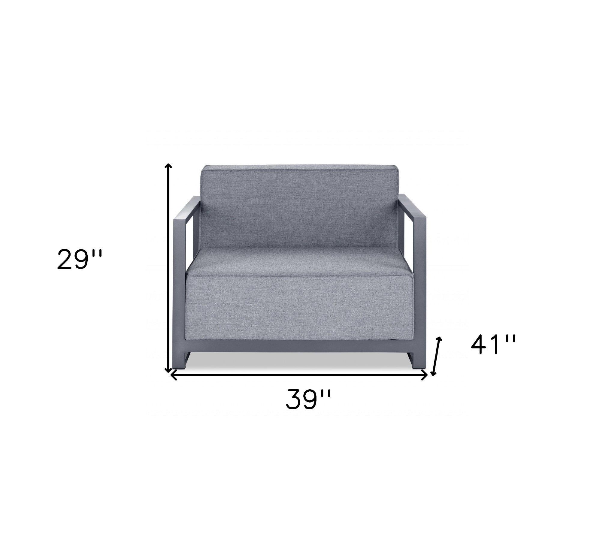 39" Gray Arm Chair - Homeroots - Flyclothing LLC