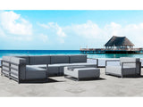 35" Gray and TPU Coating Metal Outdoor Modular with Gray Cushion - Homeroots