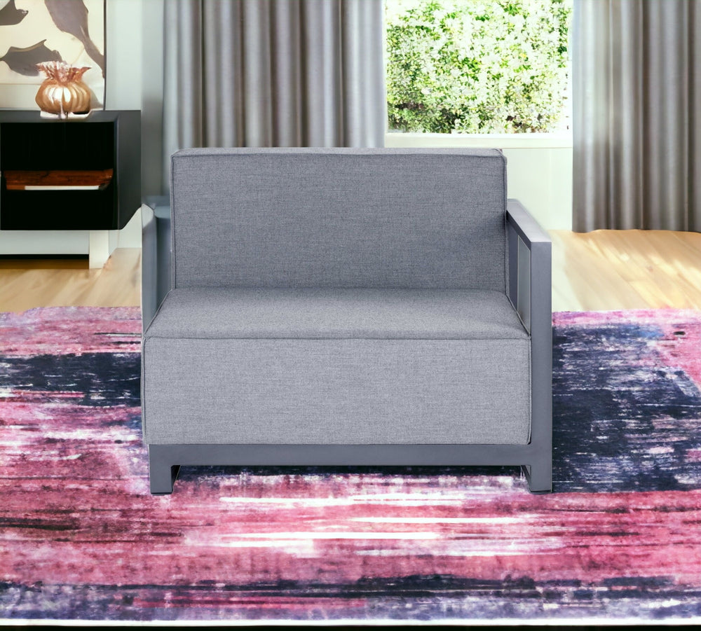 37" Gray Linen Side Chair - Homeroots