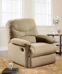 35" Beige Microfiber Recliner - Homeroots