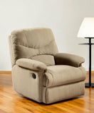 35" Beige Microfiber Recliner - Homeroots