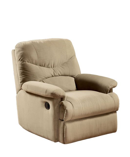 35" Beige Microfiber Recliner - Homeroots