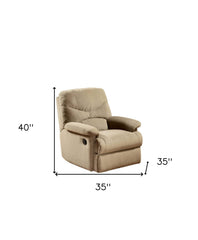 35" Beige Microfiber Recliner - Homeroots