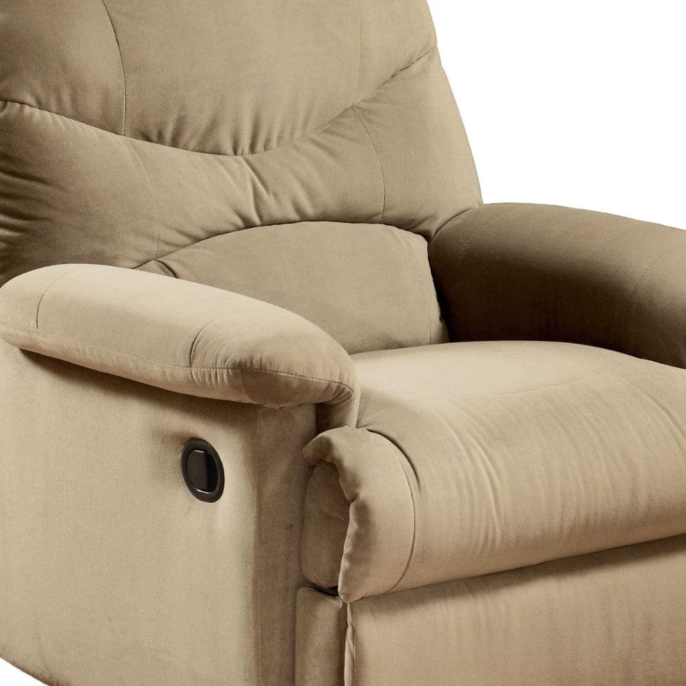 35" Beige Microfiber Recliner - Homeroots - Flyclothing LLC