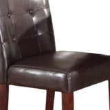Set of Two Espresso And Brown Solid and Manufactured Wood Counter Height Bar Chairs - Homeroots - Flyclothing LLC