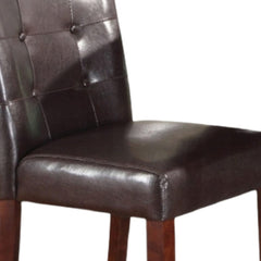 Set of Two Espresso And Brown Solid and Manufactured Wood Counter Height Bar Chairs - Homeroots