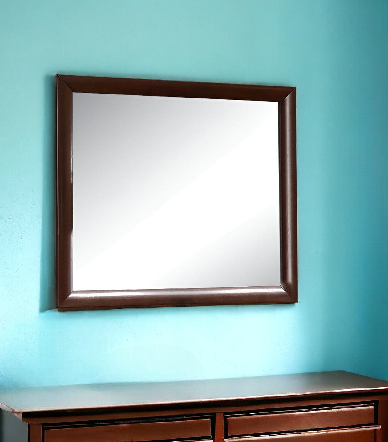 35" Espresso Framed Dresser Mirror - Homeroots - Flyclothing LLC