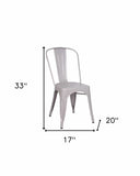Set of Two White Metal Dining Side Chairs - Homeroots