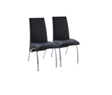 Set of Two Silver Upholstered Faux Leather Dining Side Chairs - Homeroots