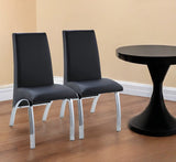 Set of Two Silver Upholstered Faux Leather Dining Side Chairs - Homeroots