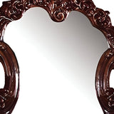 45" Brown Crowned Top Solid Wood Framed Dresser Mirror - Homeroots