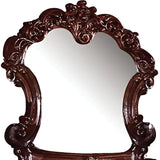 45" Brown Crowned Top Solid Wood Framed Dresser Mirror - Homeroots