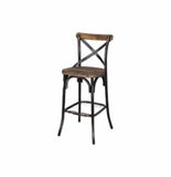 22" Brown And Black Iron Bar Chair - Homeroots