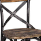 22" Brown And Black Iron Bar Chair - Homeroots - Flyclothing LLC