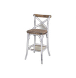 20" Brown And White Iron Bar Chair - Homeroots
