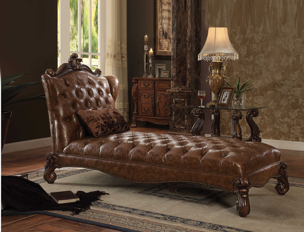 76" X 41" X 49" Light Brown Wood Chaise  Pillow - Homeroots