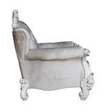 44" Ivory And Antiqued White Fabric Damask Tufted Chair and a Half And Toss Pillows - Homeroots - Flyclothing LLC