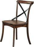 Set of Two Brown Cross Back Dining Side Chairs - Homeroots