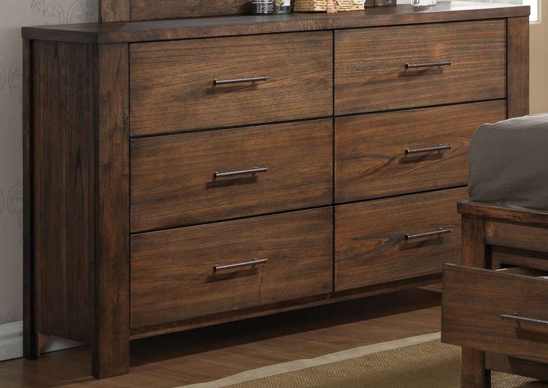 59" Brown Metal Six Drawer Dresser - Homeroots