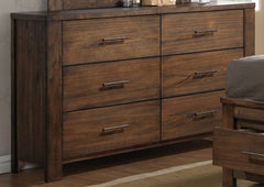 59" Brown Metal Six Drawer Dresser - Homeroots