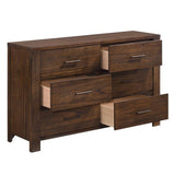 59" Brown Metal Six Drawer Dresser - Homeroots