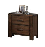 25" Brown Two Drawers Nightstand - Homeroots