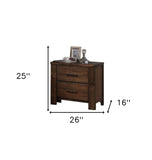 25" Brown Two Drawers Nightstand - Homeroots - Flyclothing LLC